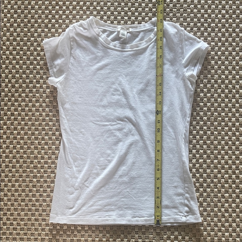 Bozzolo Classic White Crewneck Women's Cap Sleeve Tee - White